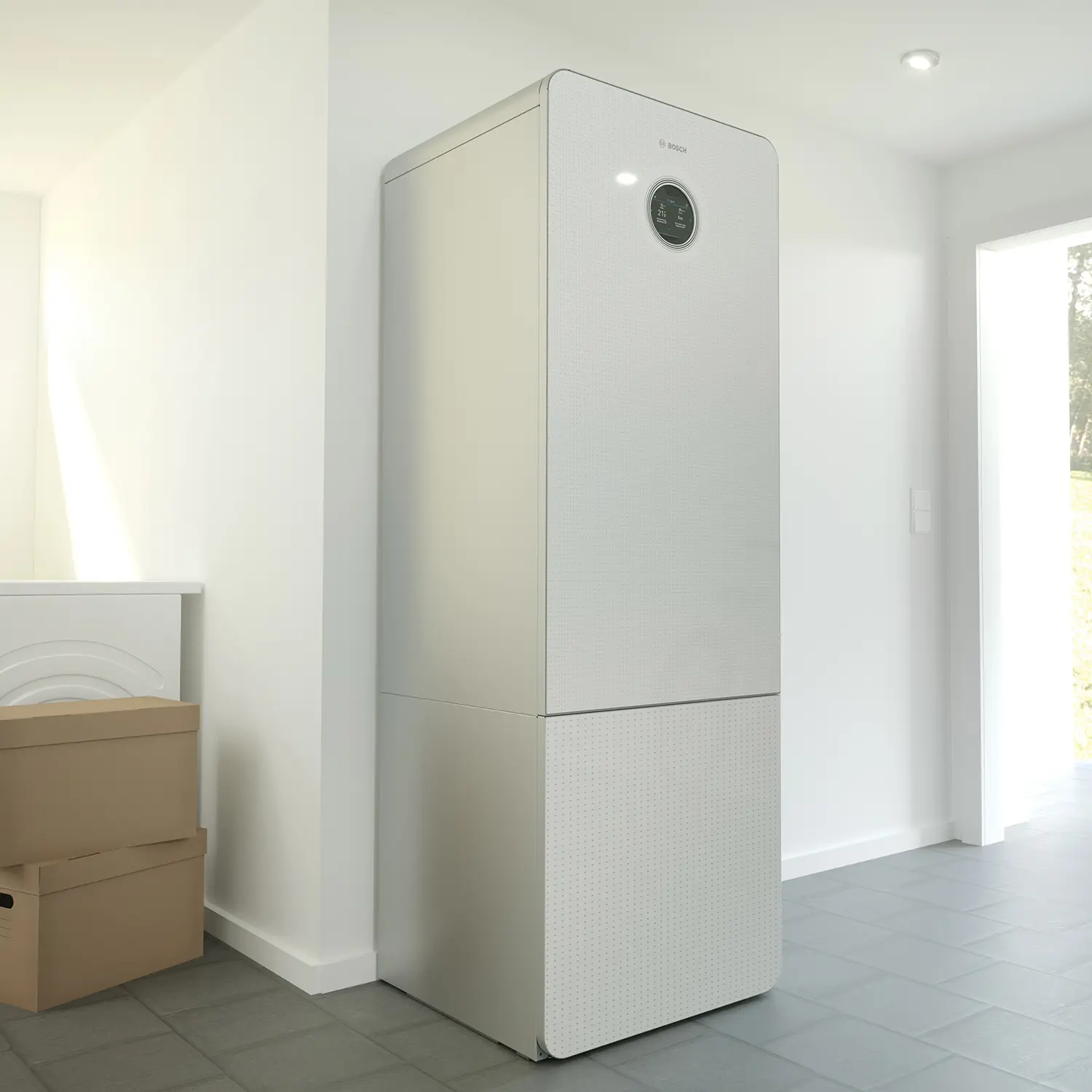 Warmtepompboiler geplaatst in bijkeuken